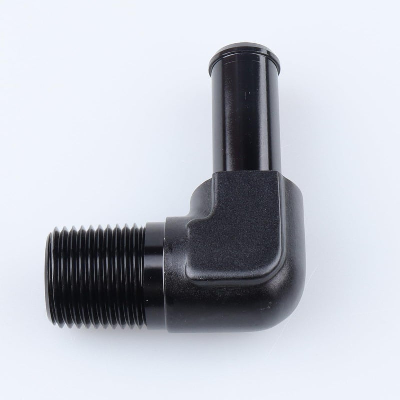 AC PERFORMANCE 3/8" NPT Male to 1/2" Hose Barb Fitting Adapter 90 Degree Aluminum Black Fit for 8AN Push on Hose - Image 4